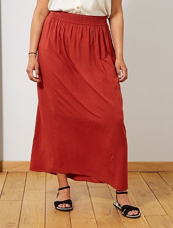 Jupe longue taille élastiquée - Kiabi