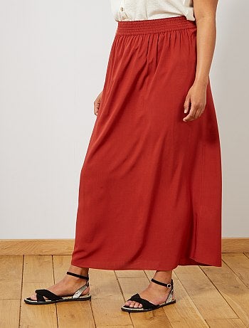 Jupe longue taille élastiquée - Kiabi