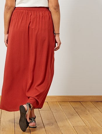 Jupe longue taille élastiquée - Kiabi