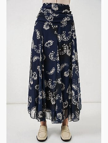 Jupe longue taille haute à imprimé cachemire bdart
