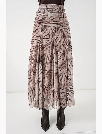Jupe longue taille haute à imprimé cachemire bdart