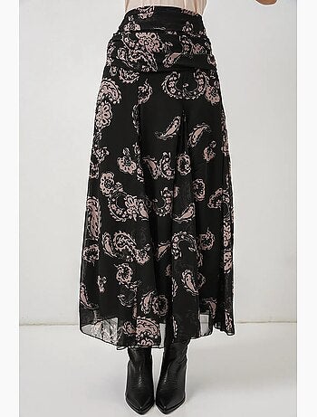Jupe longue taille haute à imprimé cachemire bdart