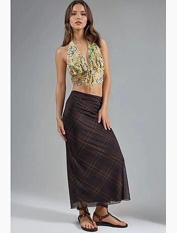 Jupe longue taille haute avec ceinture élastique busem