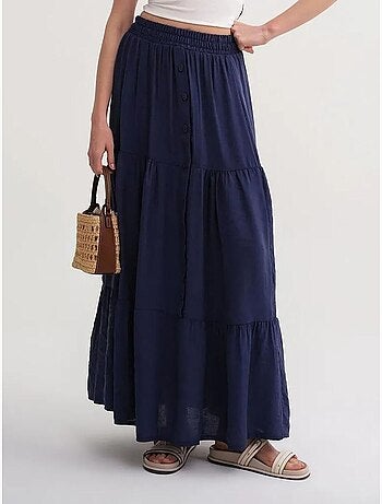 Jupe longue taille haute avec cordon de serrage à la taille mixray