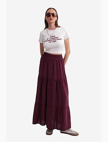 Jupe longue taille haute avec cordon de serrage à la taille mixray