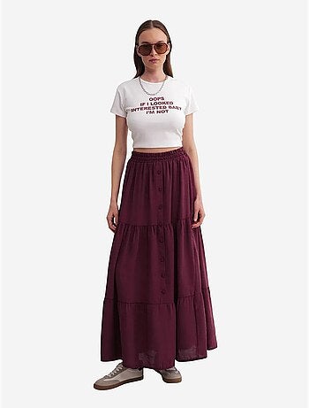Jupe longue taille haute avec cordon de serrage à la taille mixray