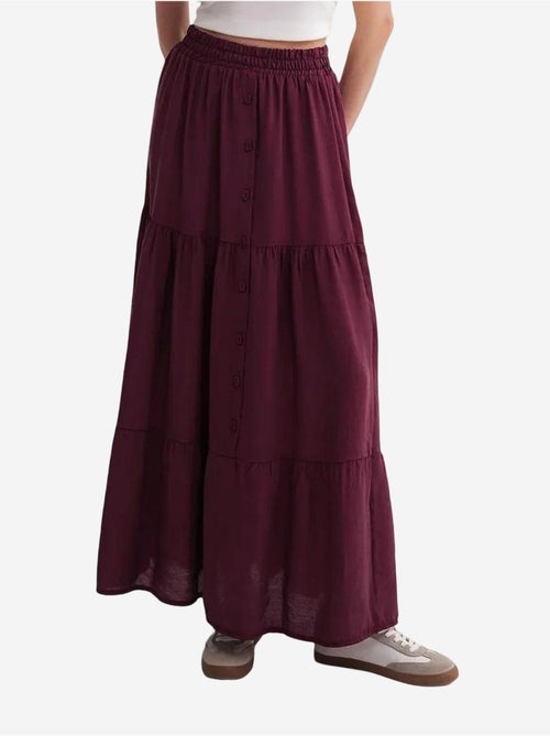 Jupe longue taille haute avec cordon de serrage à la taille mixray - Kiabi Jupe longue taille haute avec cordon de serrage à la taille mixray - Kiabi
