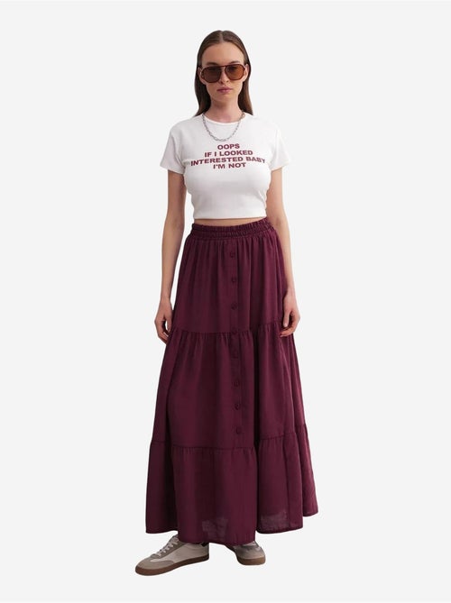 Jupe longue taille haute avec cordon de serrage à la taille mixray - Kiabi Jupe longue taille haute avec cordon de serrage à la taille mixray - Kiabi