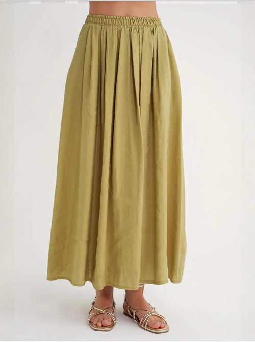 Jupe longue taille haute avec cordon de serrage à la taille mixray - Kiabi Jupe longue taille haute avec cordon de serrage à la taille mixray - Kiabi