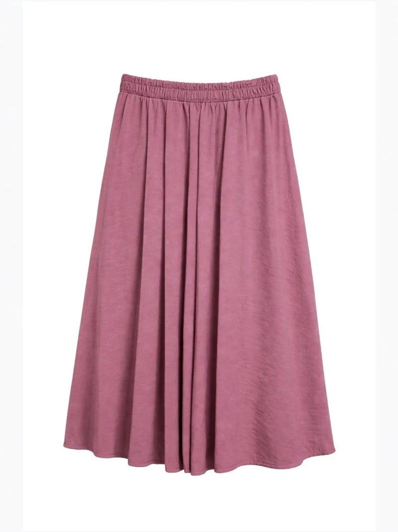 Jupe longue taille haute avec cordon de serrage à la taille mixray Vieux rose - Kiabi