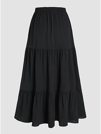Jupe longue taille haute avec fente
