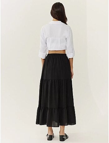 Jupe longue taille haute avec fente
