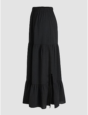Jupe longue taille haute avec fente
