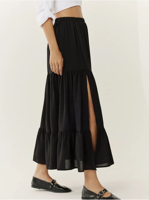Jupe longue taille haute avec fente - Kiabi Jupe longue taille haute avec fente - Kiabi