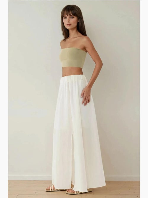 Jupe longue taille haute en a avec fente hiccup - Kiabi