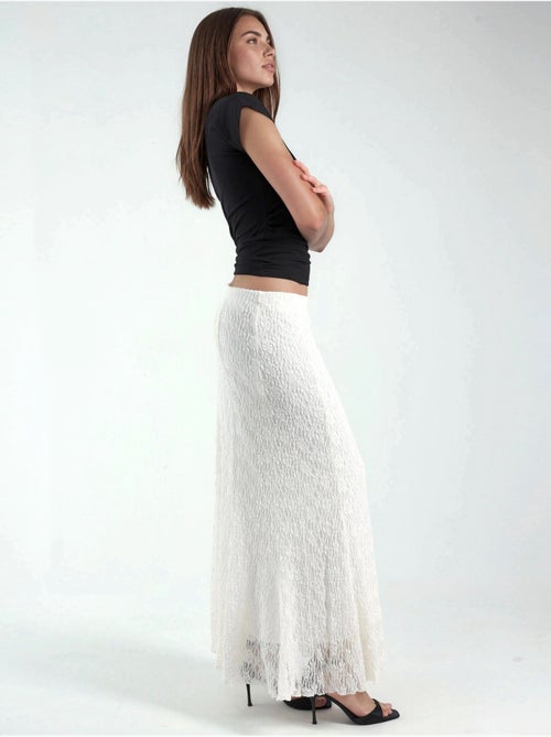 Jupe longue taille haute en dentelle - Kiabi Jupe longue taille haute en dentelle - Kiabi