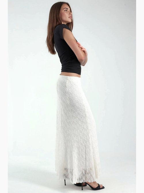 Jupe longue taille haute en dentelle hiccup - Kiabi Jupe longue taille haute en dentelle hiccup - Kiabi