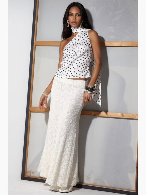 Jupe longue taille haute en dentelle hiccup - Kiabi Jupe longue taille haute en dentelle hiccup - Kiabi