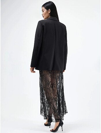 Jupe longue taille haute en dentelle