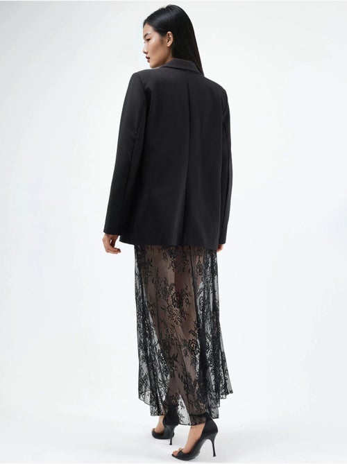 Jupe longue taille haute en dentelle - Kiabi
