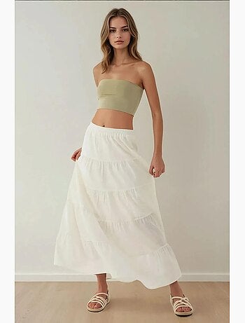 Jupe longue taille haute en lin hiccup