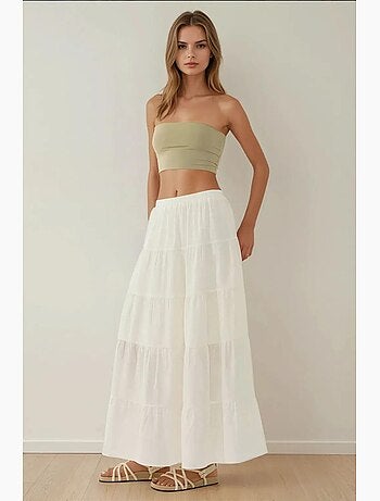 Jupe longue taille haute en lin hiccup