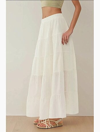 Jupe longue taille haute en lin hiccup