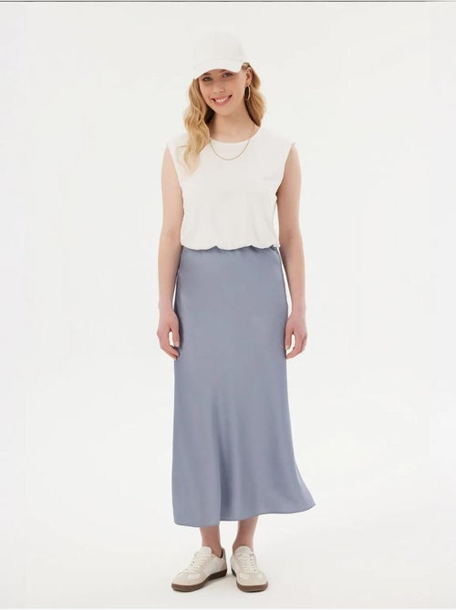 Jupe longue taille haute en satin - Kiabi Jupe longue taille haute en satin - Kiabi