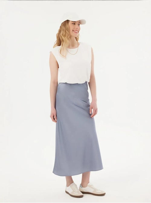 Jupe longue taille haute en satin - Kiabi Jupe longue taille haute en satin - Kiabi