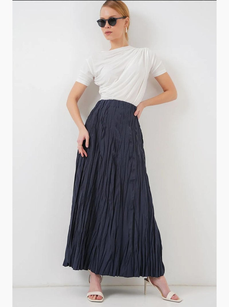 Jupe longue texturée bdart Bleu marine - Kiabi