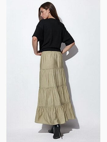 Jupe longue texturée taille haute busem