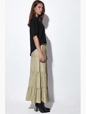 Jupe longue texturée taille haute busem