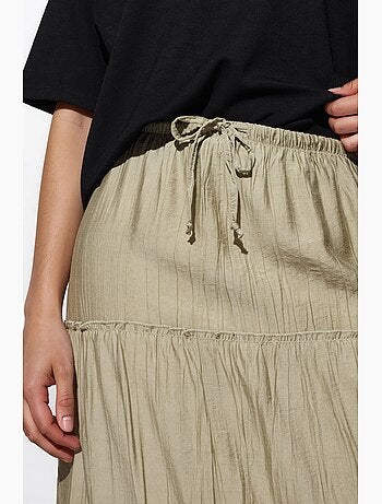 Jupe longue texturée taille haute busem
