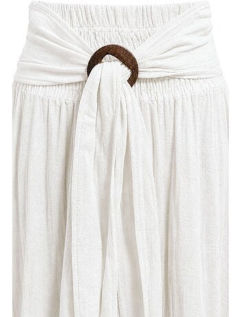 Jupe longue trapèze à taille haute et ceinture mixray
