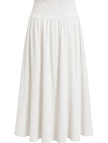Jupe longue trapèze à taille haute et ceinture mixray