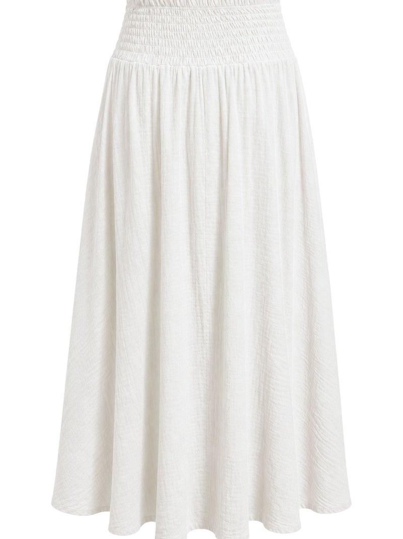 Jupe longue trapèze à taille haute et ceinture mixray Blanc - Kiabi