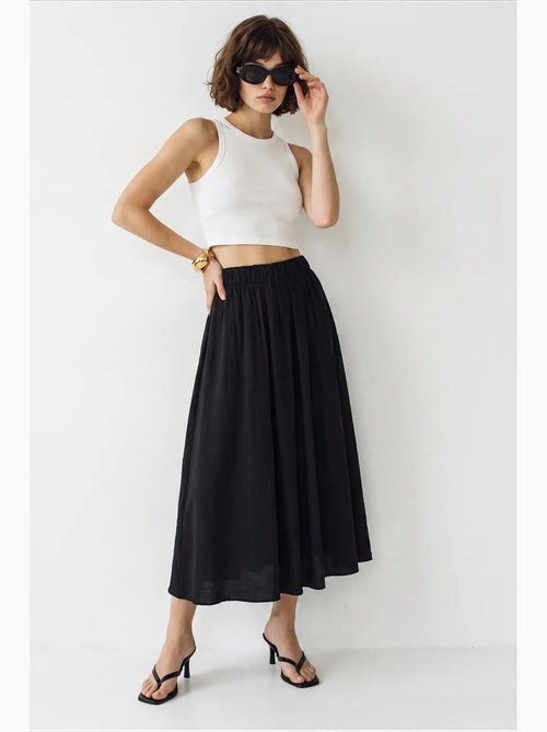 Jupe longue trapèze taille haute avec poches lucci - Kiabi Jupe longue trapèze taille haute avec poches lucci - Kiabi