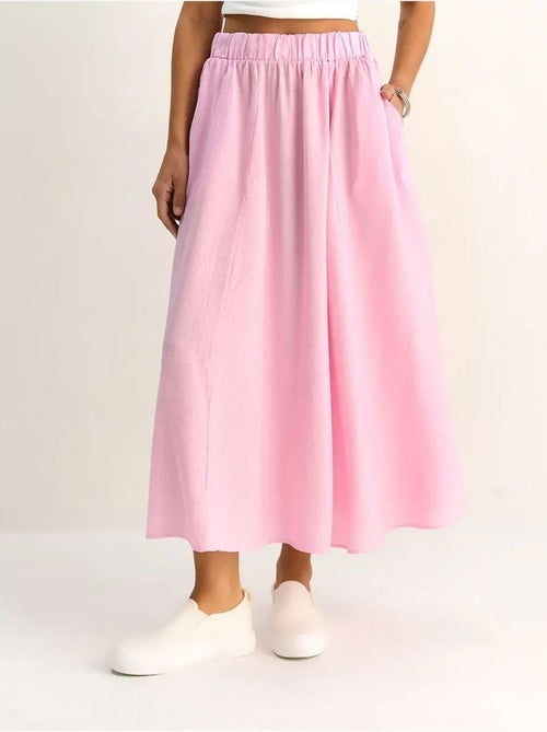 Jupe longue trapèze taille haute avec poches lucci - Kiabi Jupe longue trapèze taille haute avec poches lucci - Kiabi