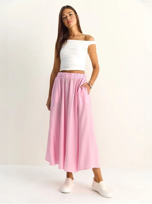 Jupe longue trapèze taille haute avec poches lucci - Kiabi Jupe longue trapèze taille haute avec poches lucci - Kiabi