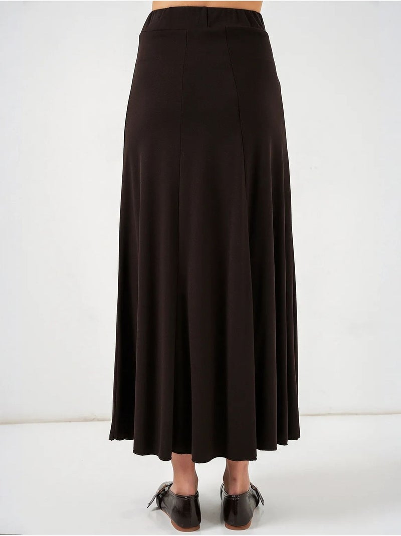 Jupe longue trapèze taille haute bdart Marron chocolat - Kiabi