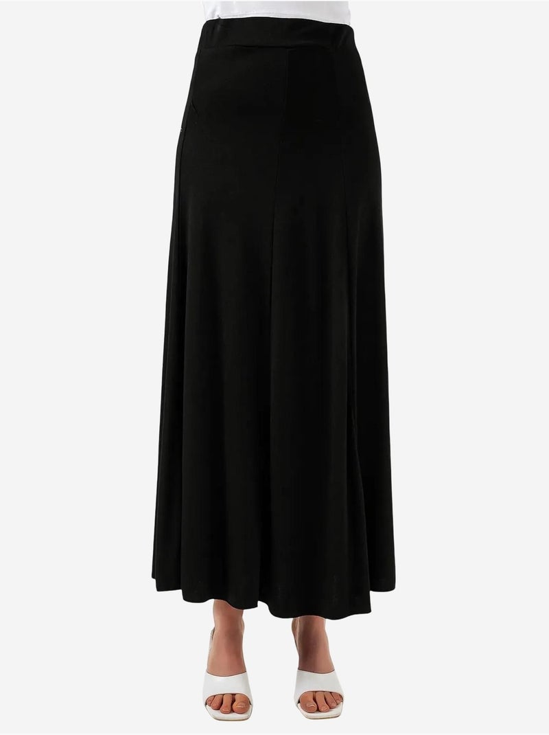 Jupe longue trapèze taille haute bdart Noir - Kiabi