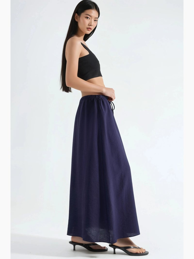 Jupe longue trapèze taille haute busem Bleu marine - Kiabi