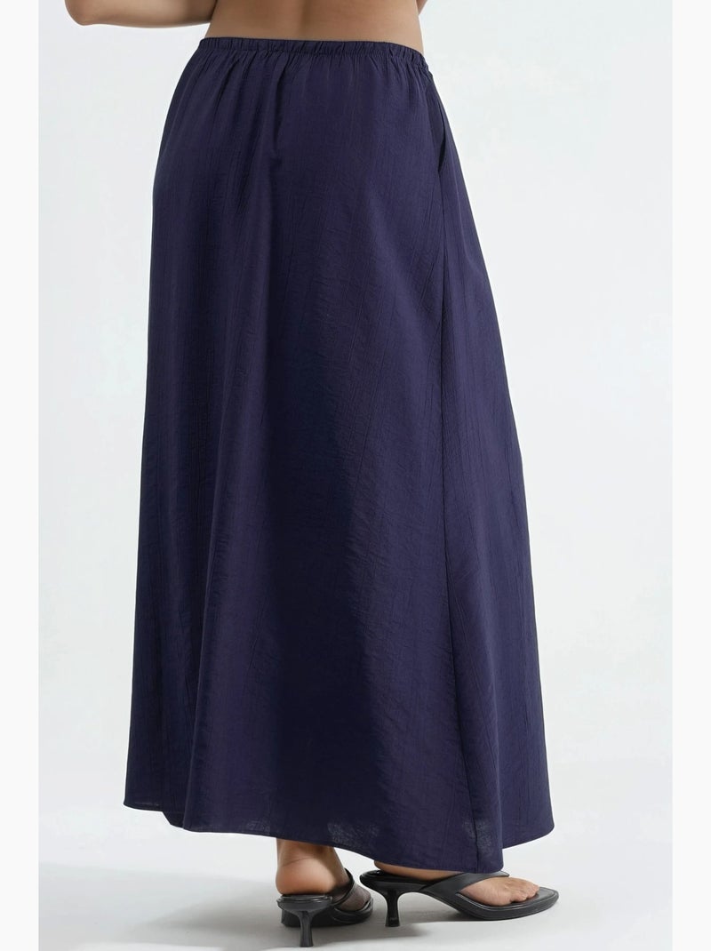 Jupe longue trapèze taille haute busem Bleu marine - Kiabi
