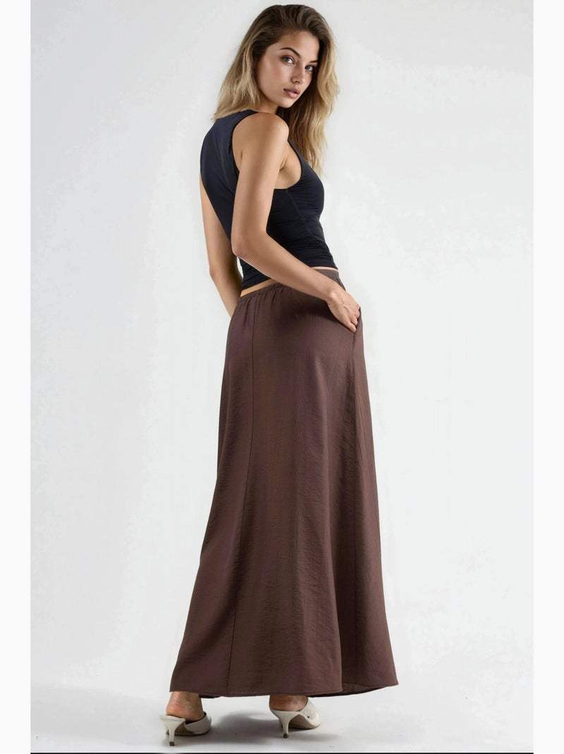 Jupe longue trapèze taille haute busem Marron clair - Kiabi