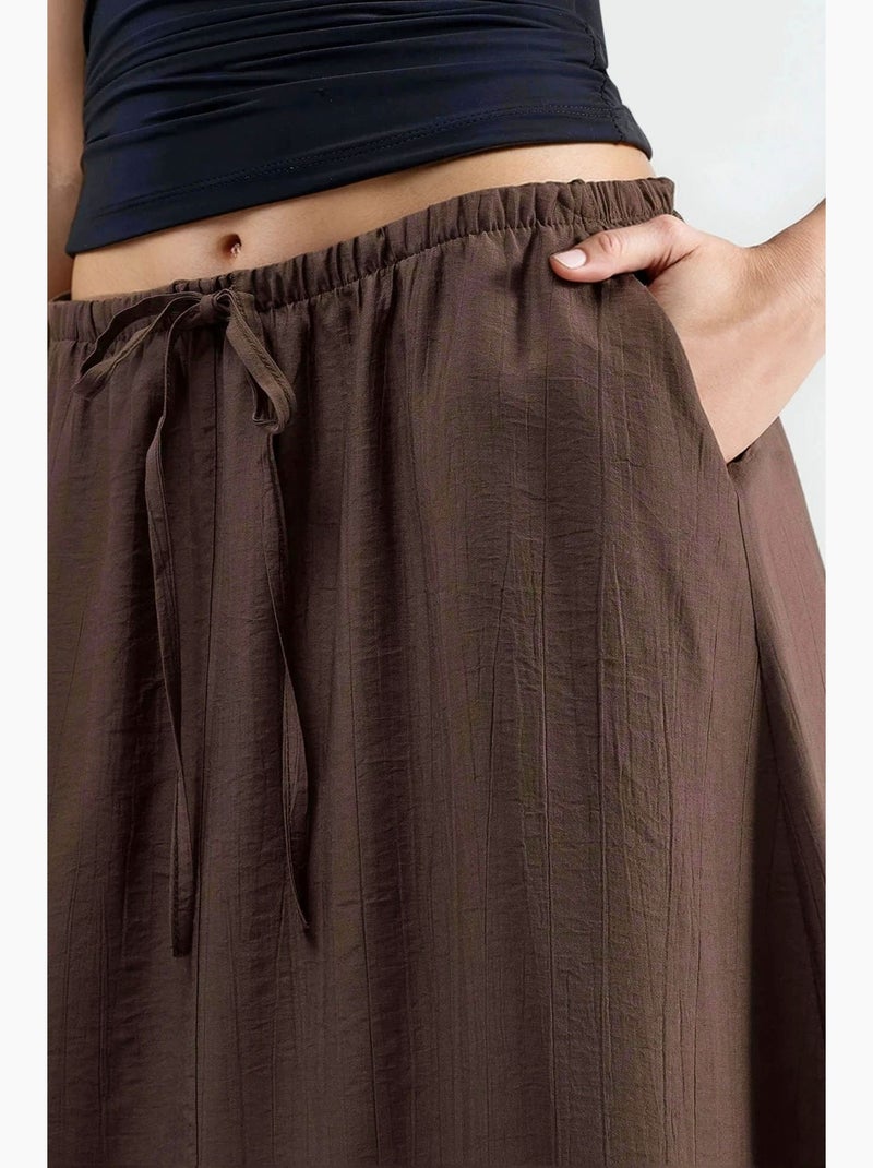 Jupe longue trapèze taille haute busem Marron clair - Kiabi