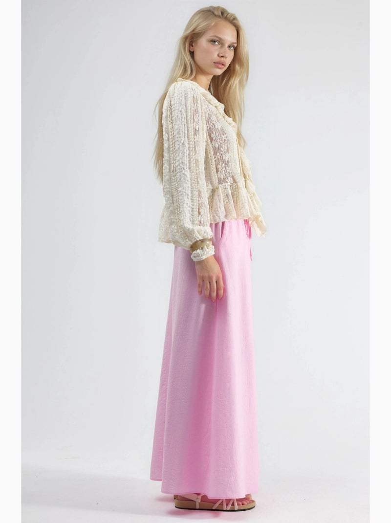Jupe longue trapèze taille haute busem Rose pâle - Kiabi