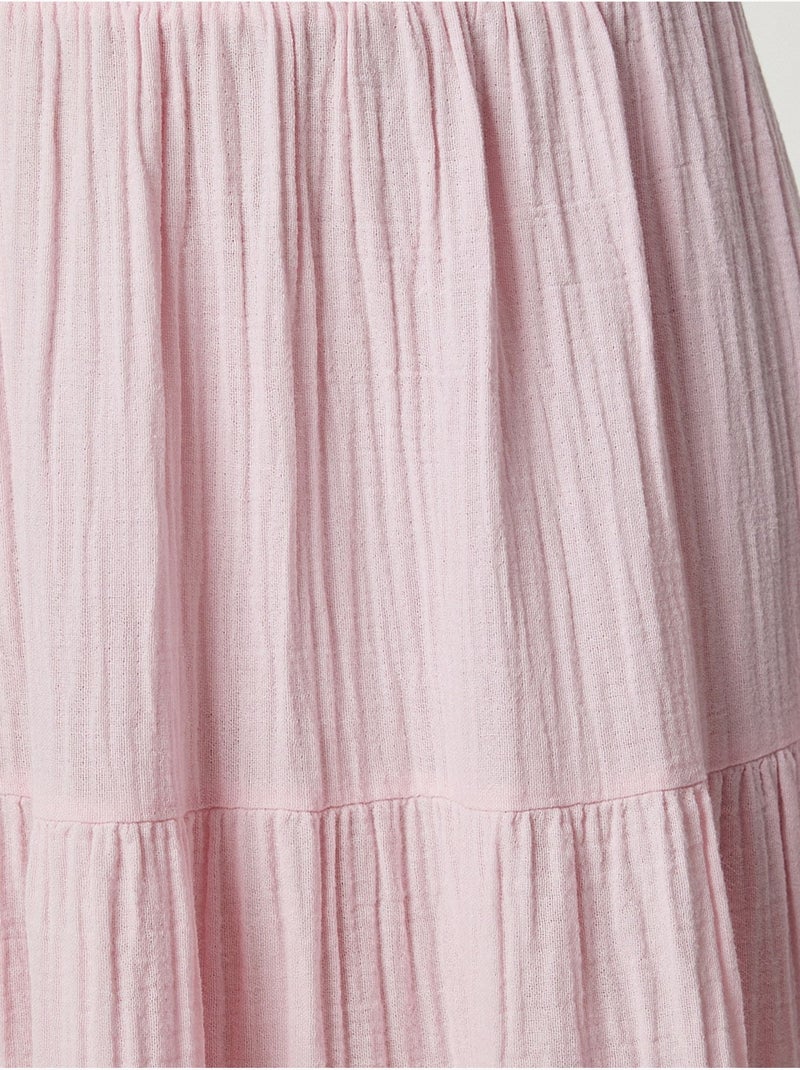 Jupe longue trapèze taille haute istanbul Vieux rose - Kiabi