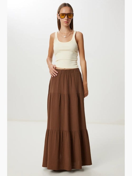 Jupe longue trapèze taille haute texturée istanbul - Kiabi Jupe longue trapèze taille haute texturée istanbul - Kiabi