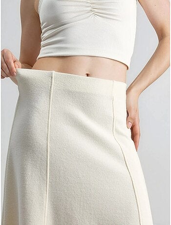 Jupe longue trapèze texturée taille haute busem