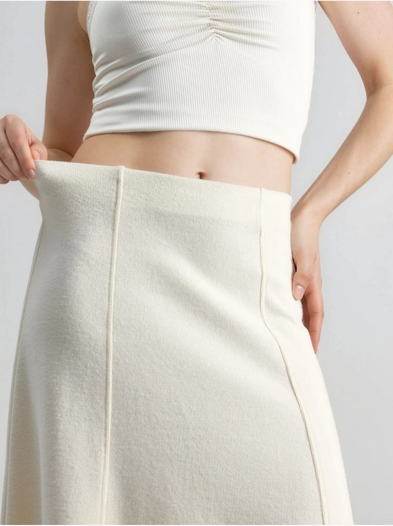 Jupe longue trapèze texturée taille haute busem Beige - Kiabi